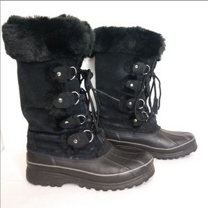 Khombu Womens 9 Suede Faux Fur Winter Boot